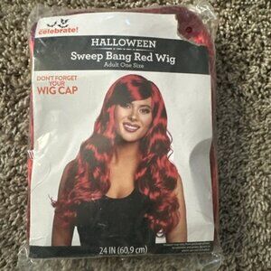 Sweep Bang Wig, Red, Halloween Accessory for Adults, by Way to Celebrate Cosplay